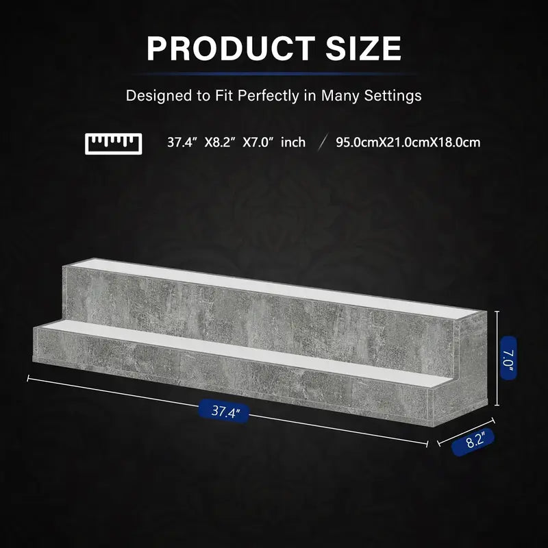 38-Inch LED Liquor Bottle Display Shelf – App & Remote-Controlled Bar Stand