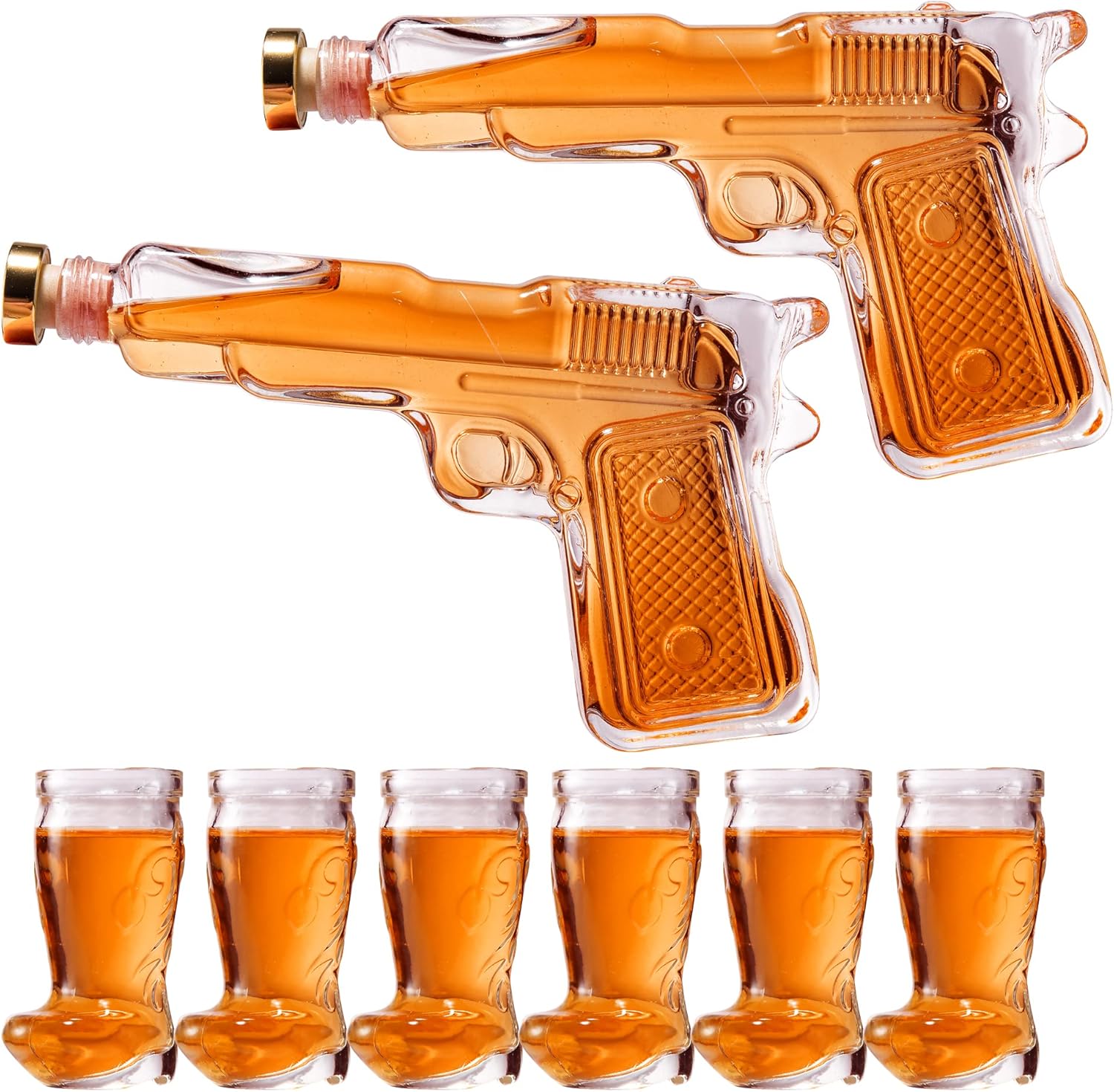 Pistol & Shot Glass Decanter Set