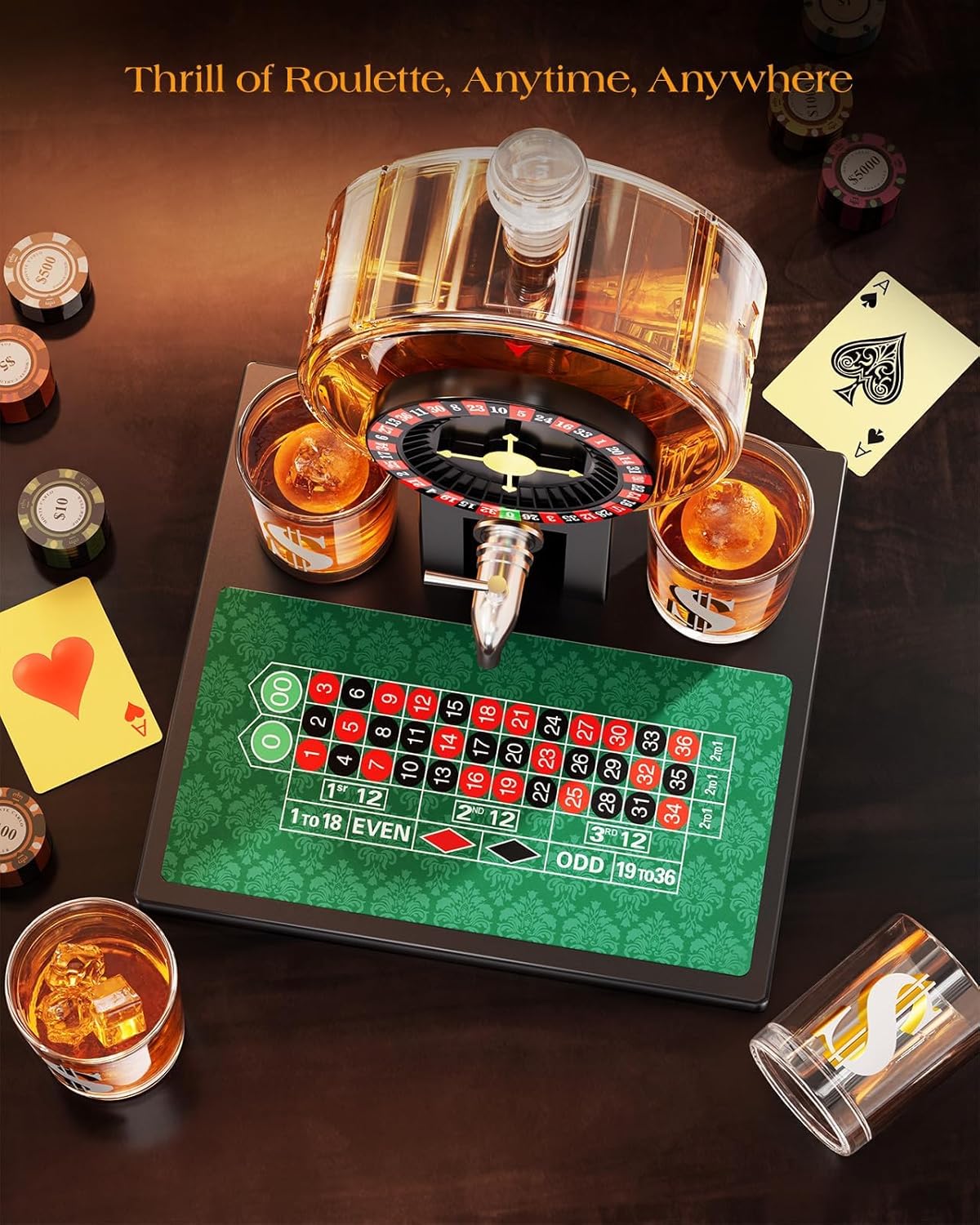 Roulette Whiskey Decanter Set