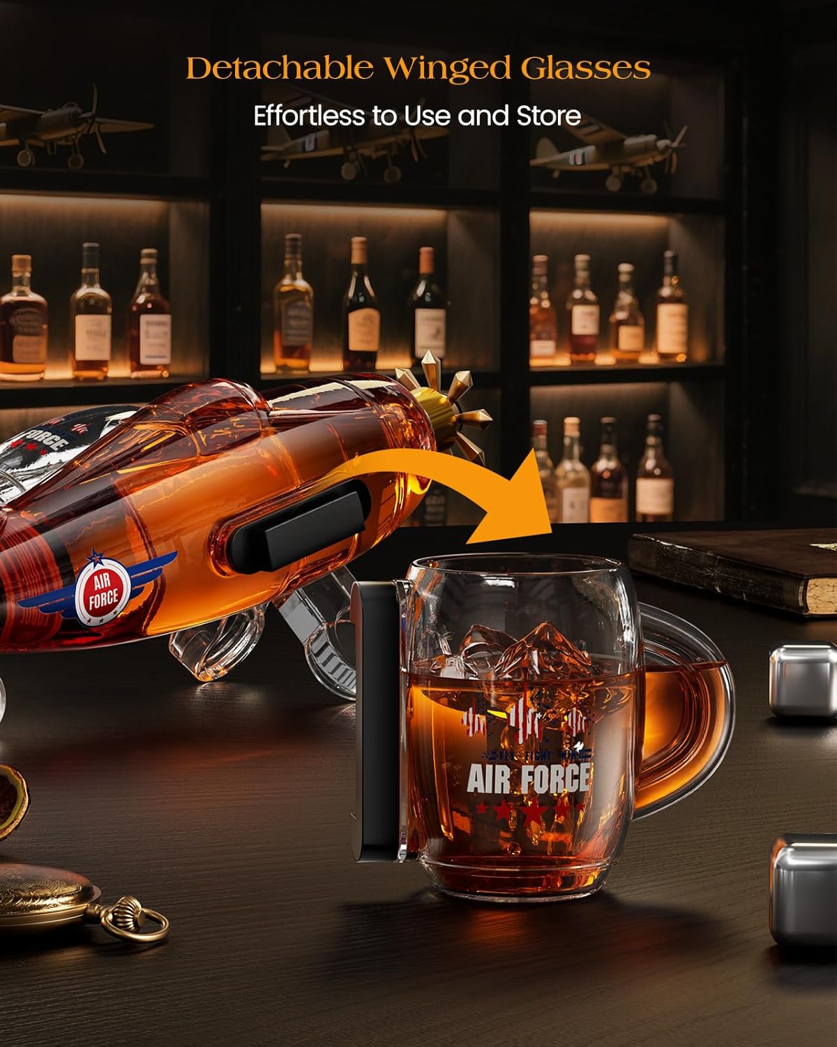 Fighter Aircraft Whiskey Decanter Set