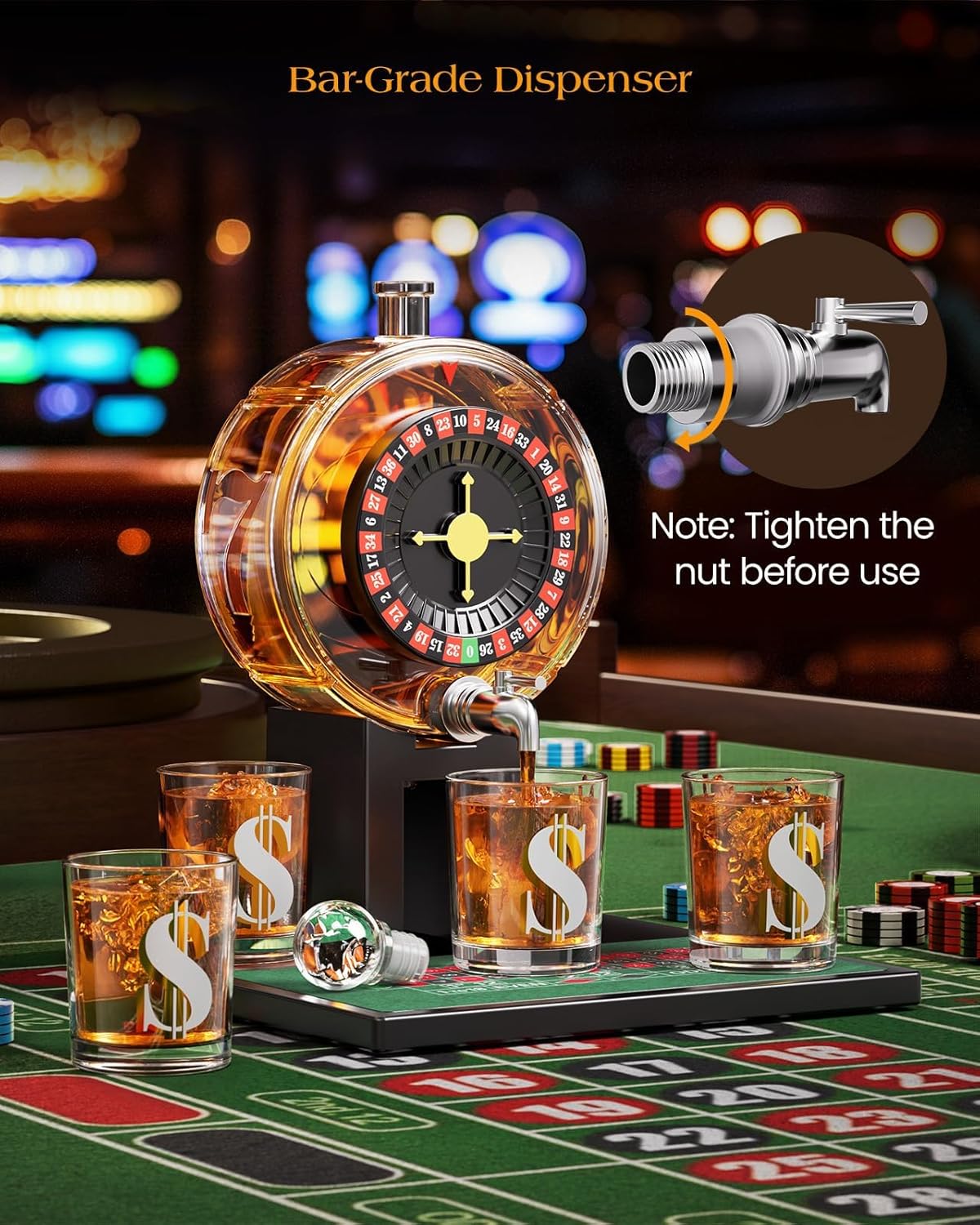 Roulette Whiskey Decanter Set