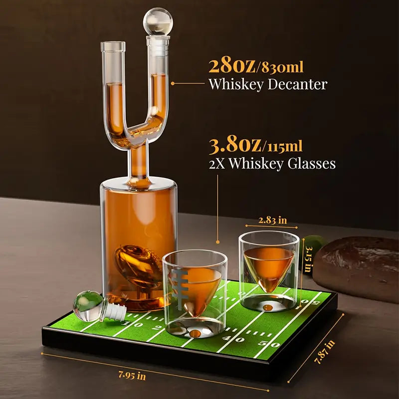 Football Field Goal Whiskey Decanter Set