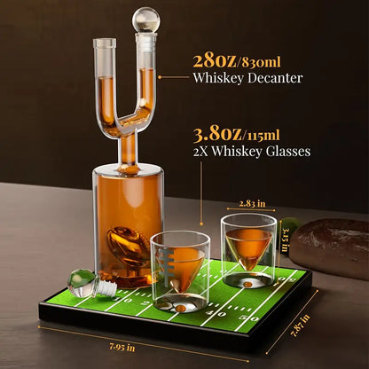 Football Field Goal Whiskey Decanter Set