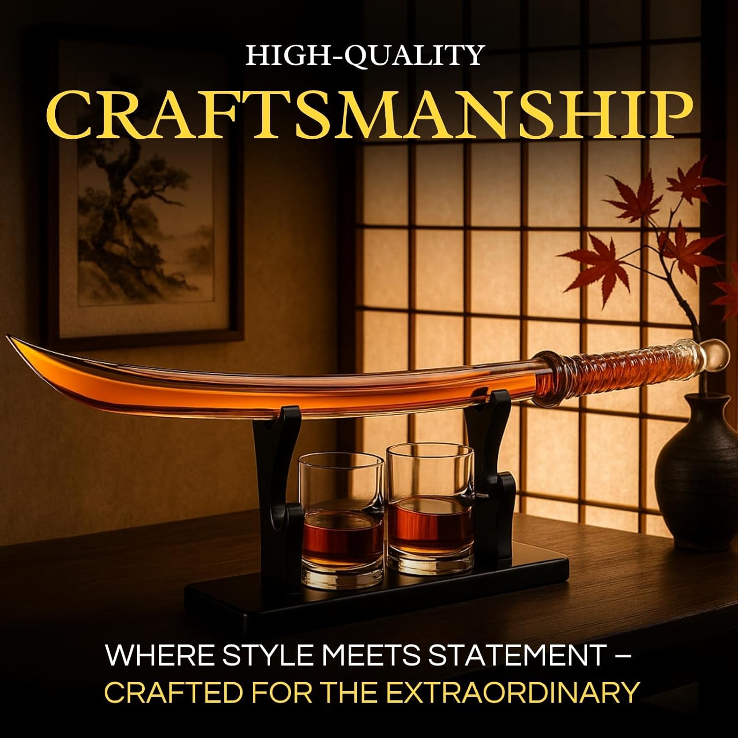 Samurai Sword Whiskey Decanter Set