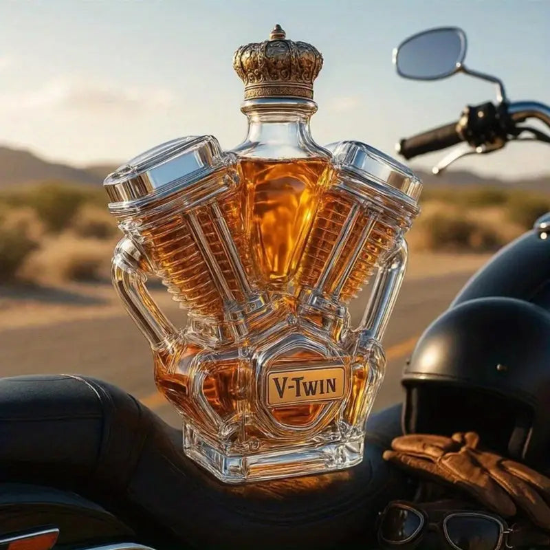 Vintage Motorcycle Engine Whiskey Decanter