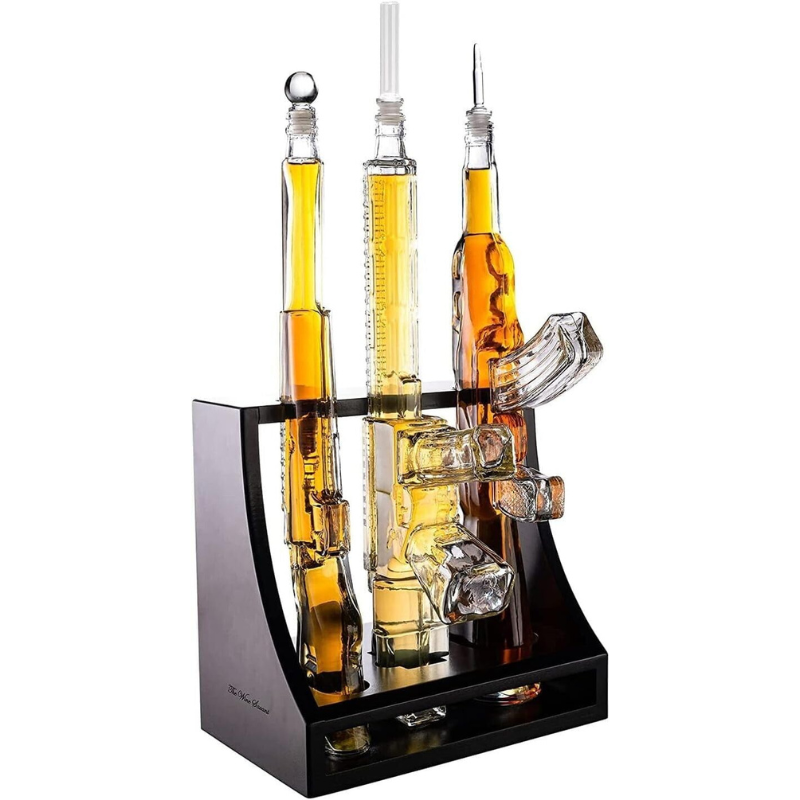 Triple Gun Whiskey Decanter Set