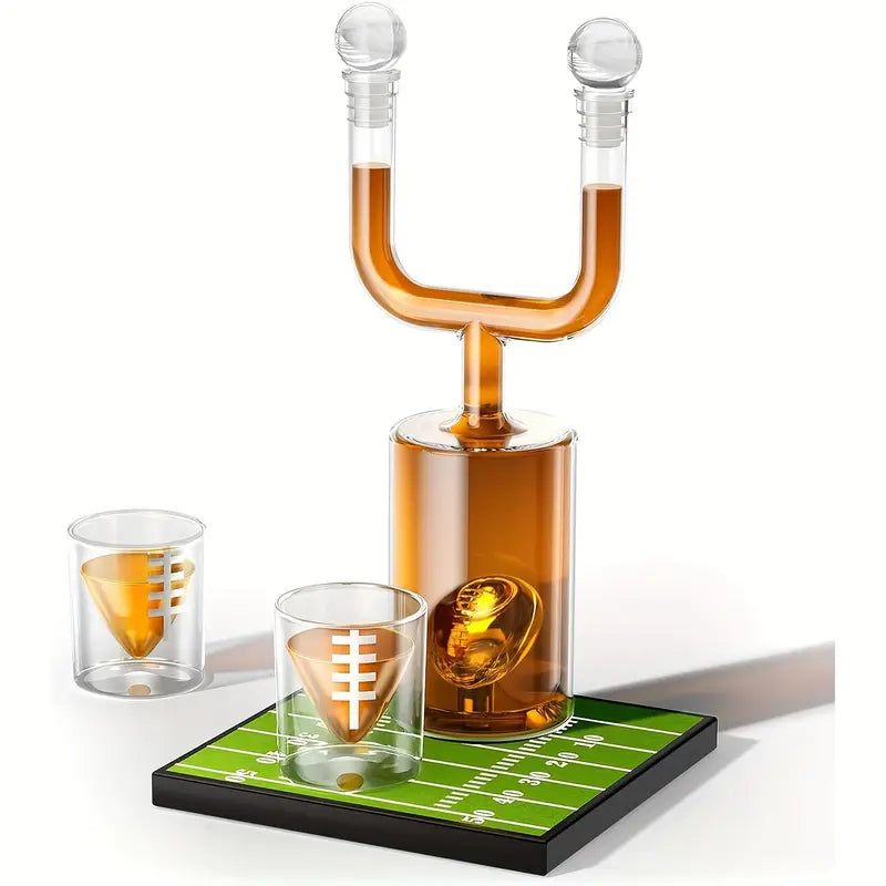 Football Field Goal Whiskey Decanter Set