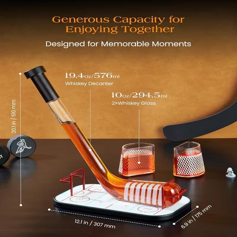 Ice Hockey Whiskey Decanter Set
