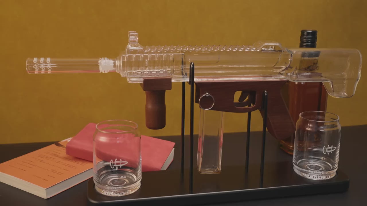 M-16 Machine Gun Whiskey Decanter Set