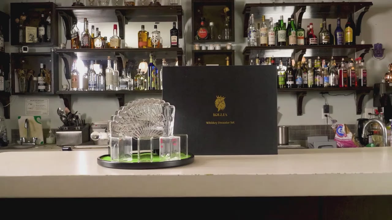 Poker Night Whiskey Decanter Set