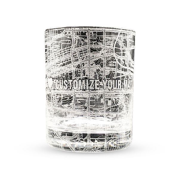 Urban Map Glass, NYC Rocks Glass, Chicago